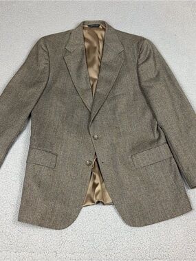 Vintage Polo University Club Ralph Lauren Blazer 40R Brown Tweed Sport Coat USA